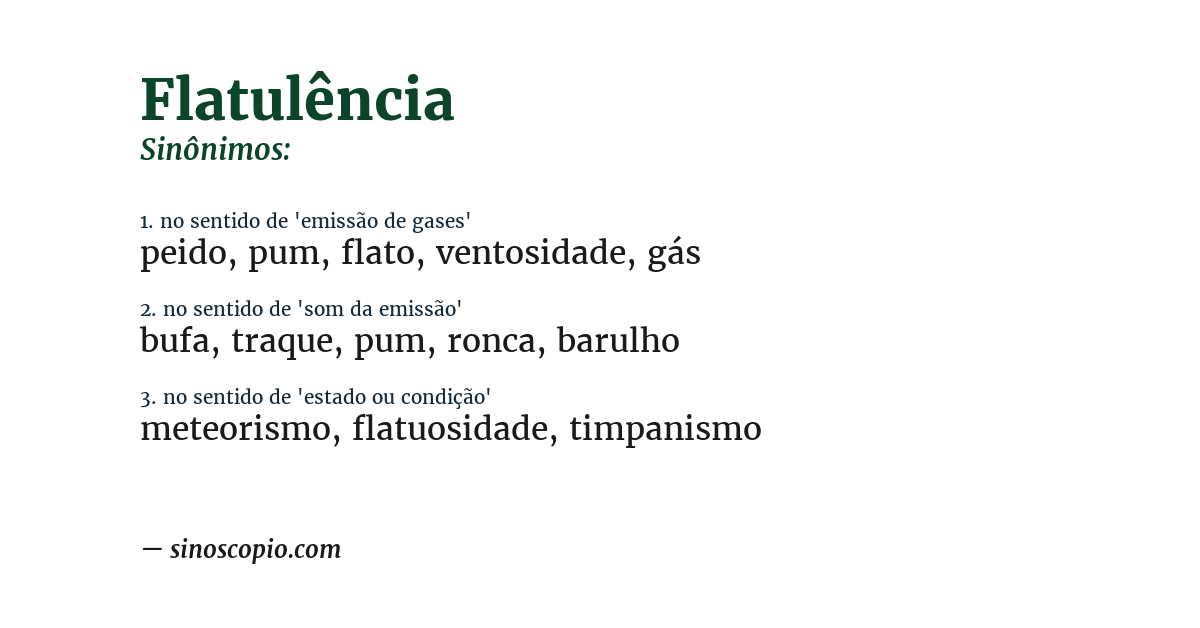 Sinônimo de flatulência