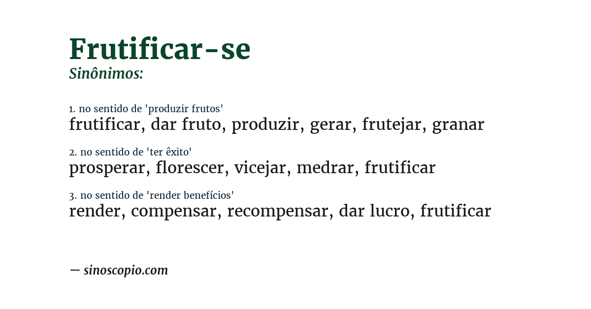 Sinônimo de frutificar-se