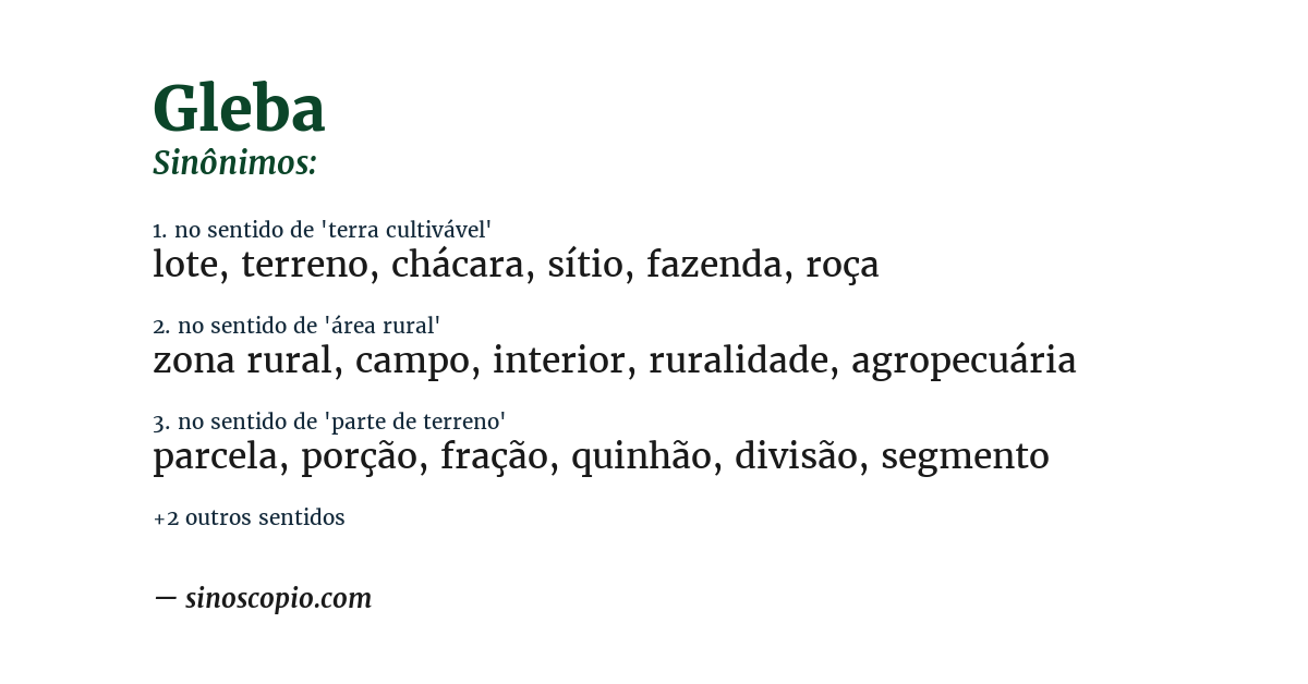 Sinônimo de gleba
