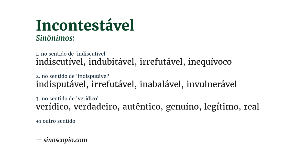 Sinônimo de incontestável