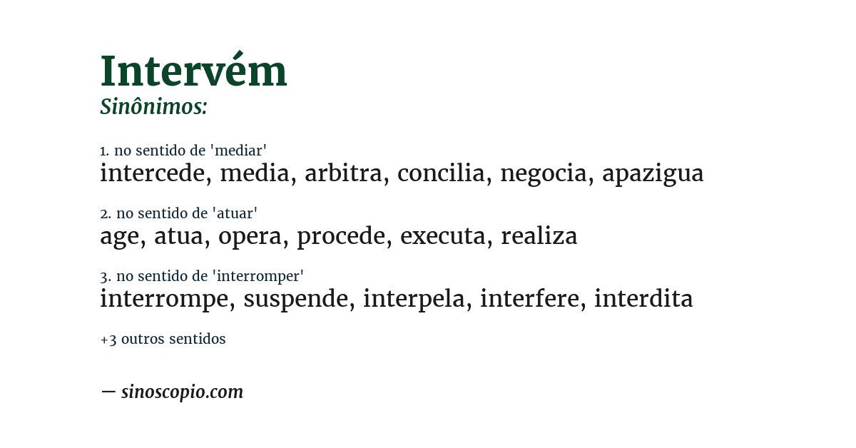 Sinônimo de intervém