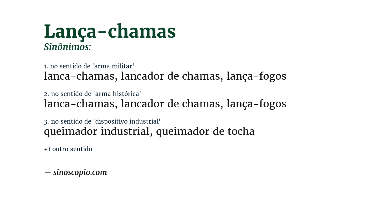 Sinônimo de lança-chamas