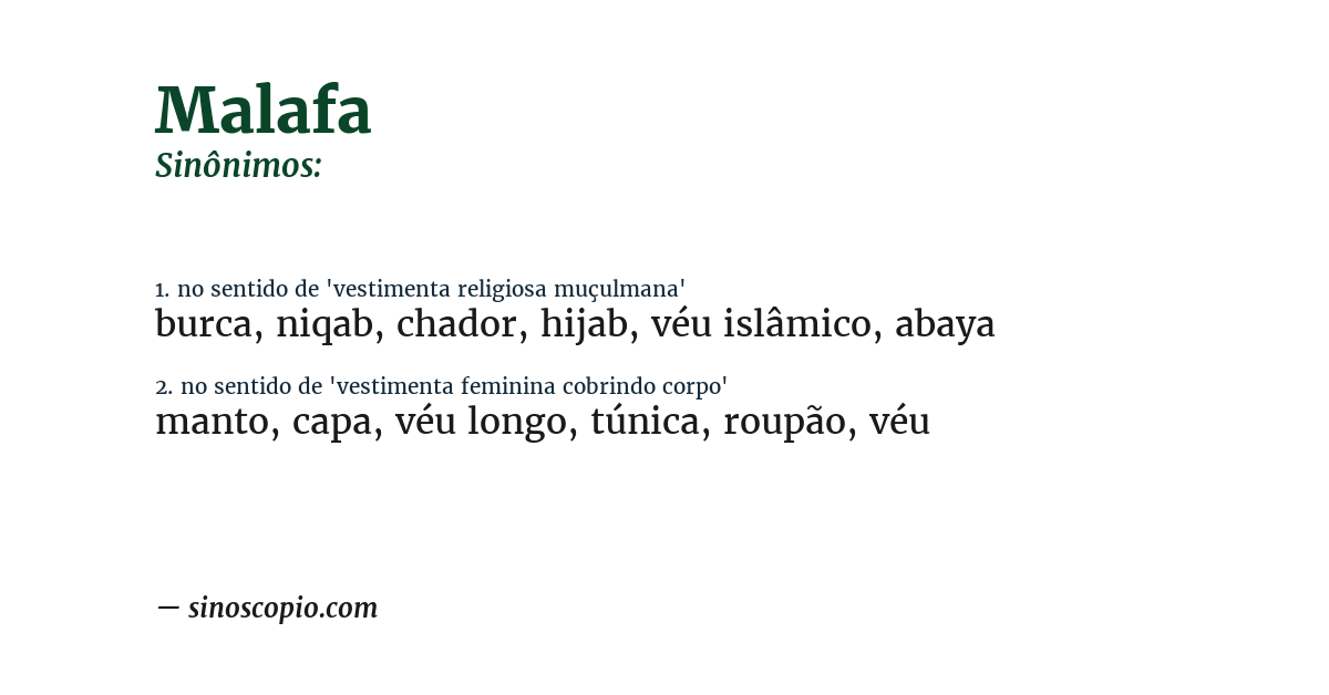 Sinônimo de malafa