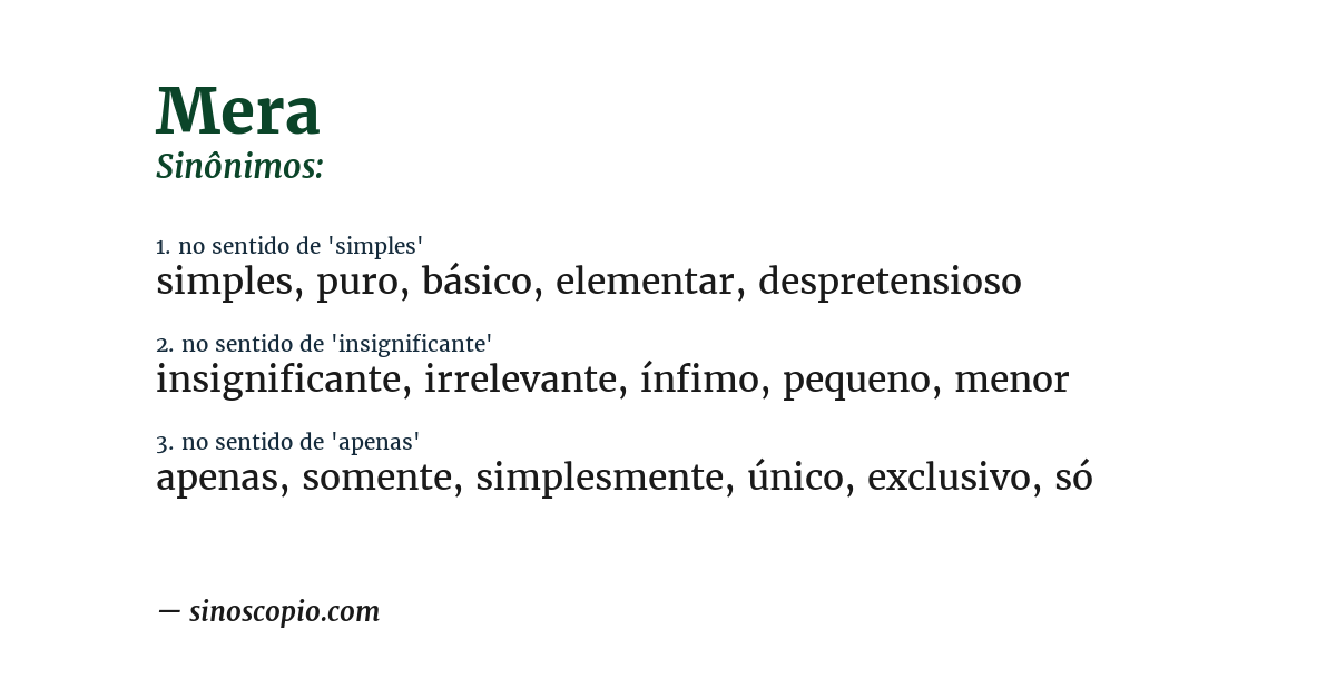 Sinônimo de mera