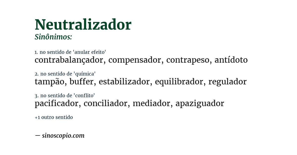 Sinônimo de neutralizador