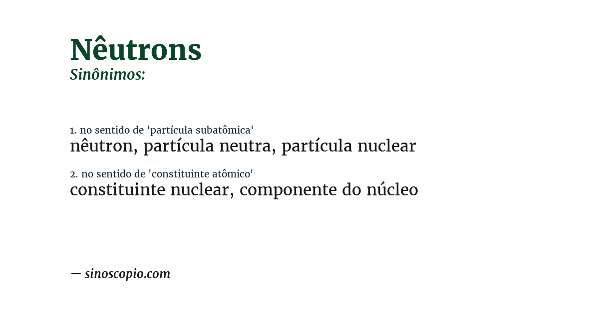 Sinônimo de nêutrons
