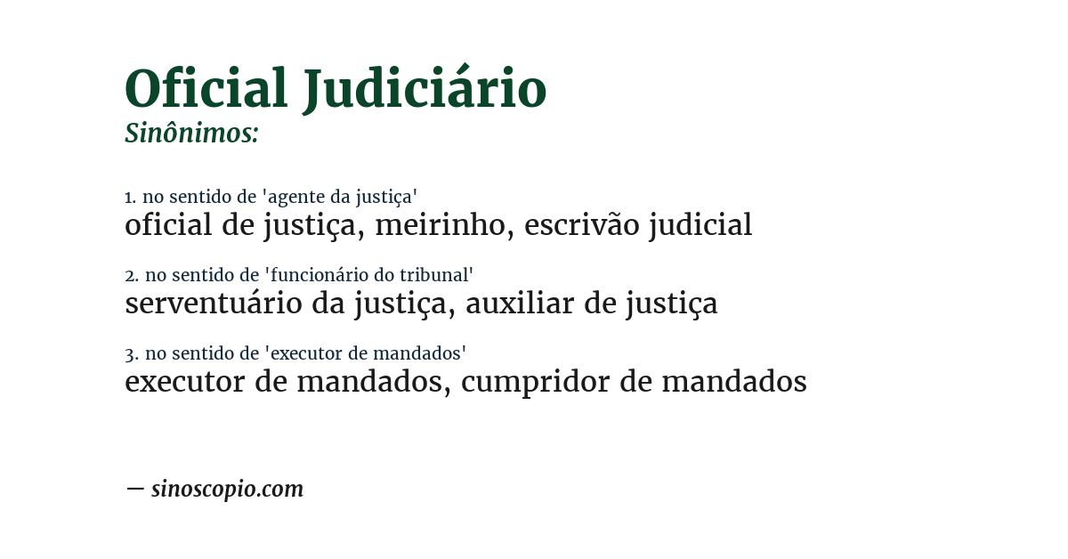 Sinônimo de oficial judiciário