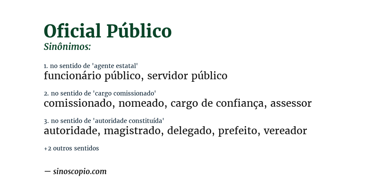 Sinônimo de oficial público