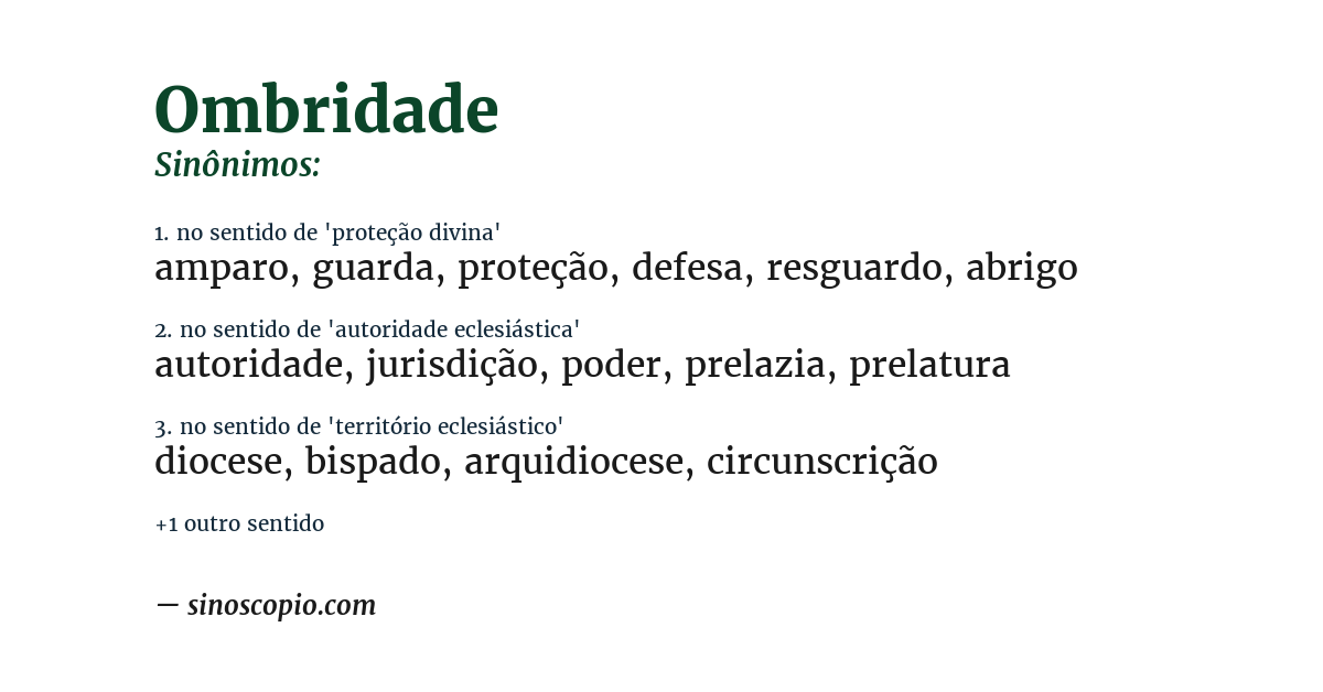 Sinônimo de ombridade