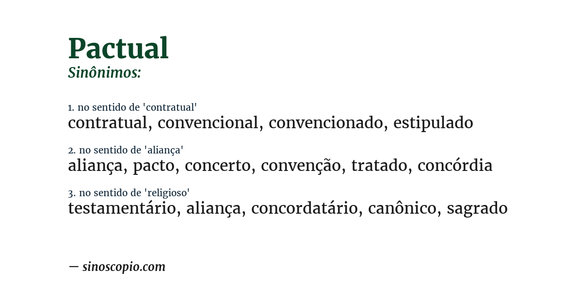 Sinônimo de pactual