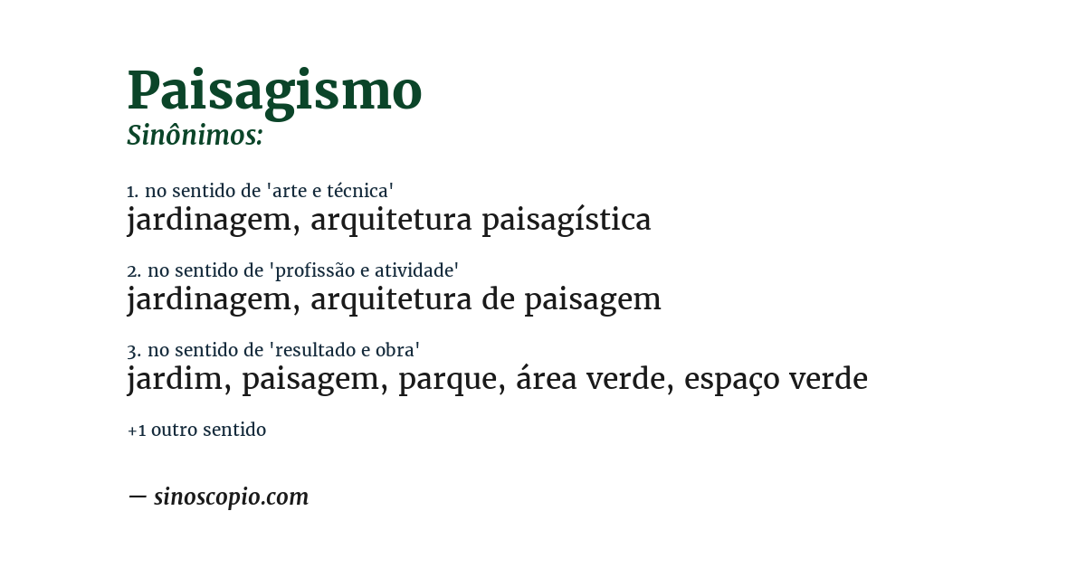 Sinônimo de paisagismo