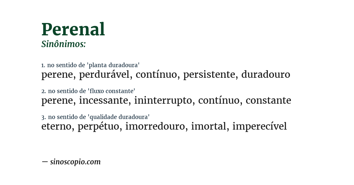 Sinônimo de perenal