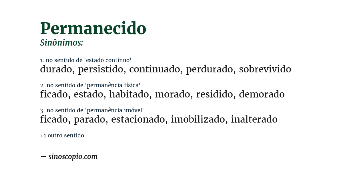 Sinônimo de permanecido