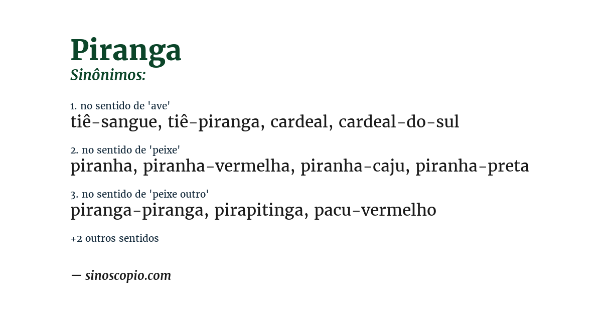 Sinônimo de piranga