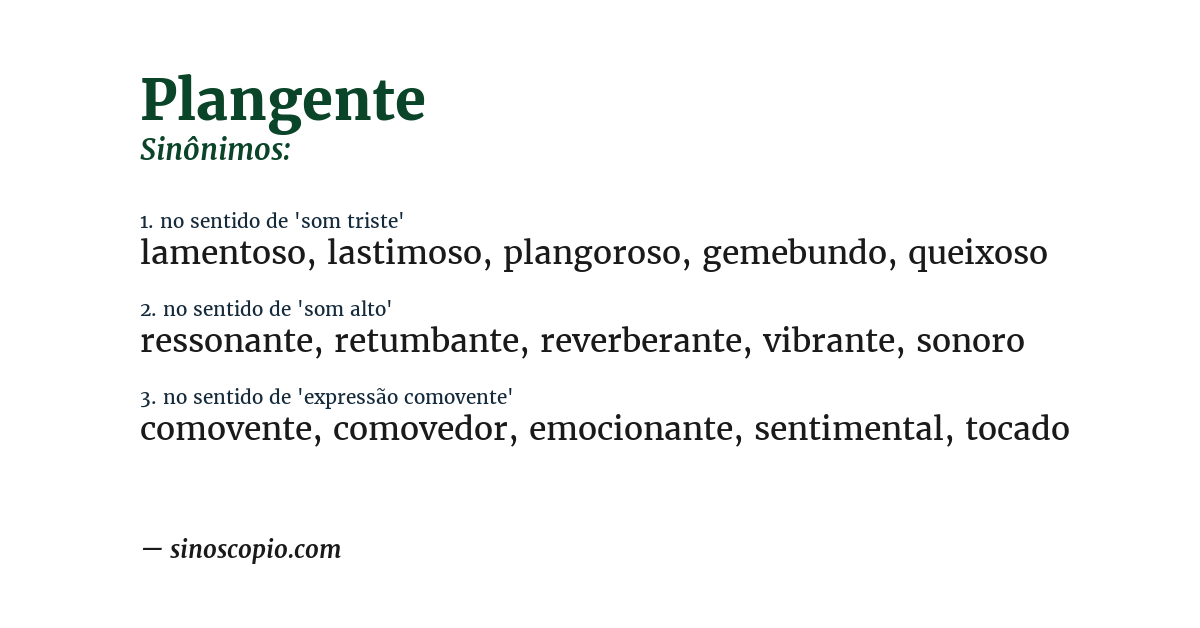 Sinônimo de plangente