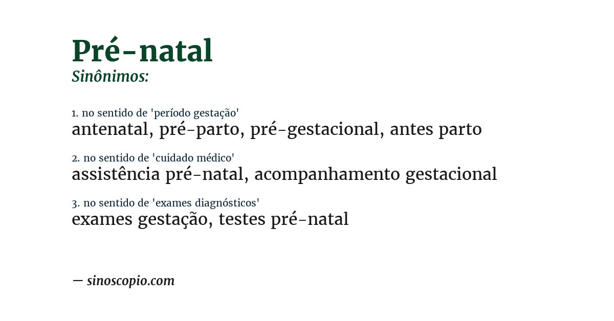 Sinônimo de pré-natal