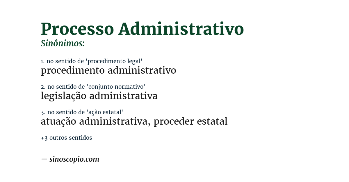 Sinônimo de processo administrativo