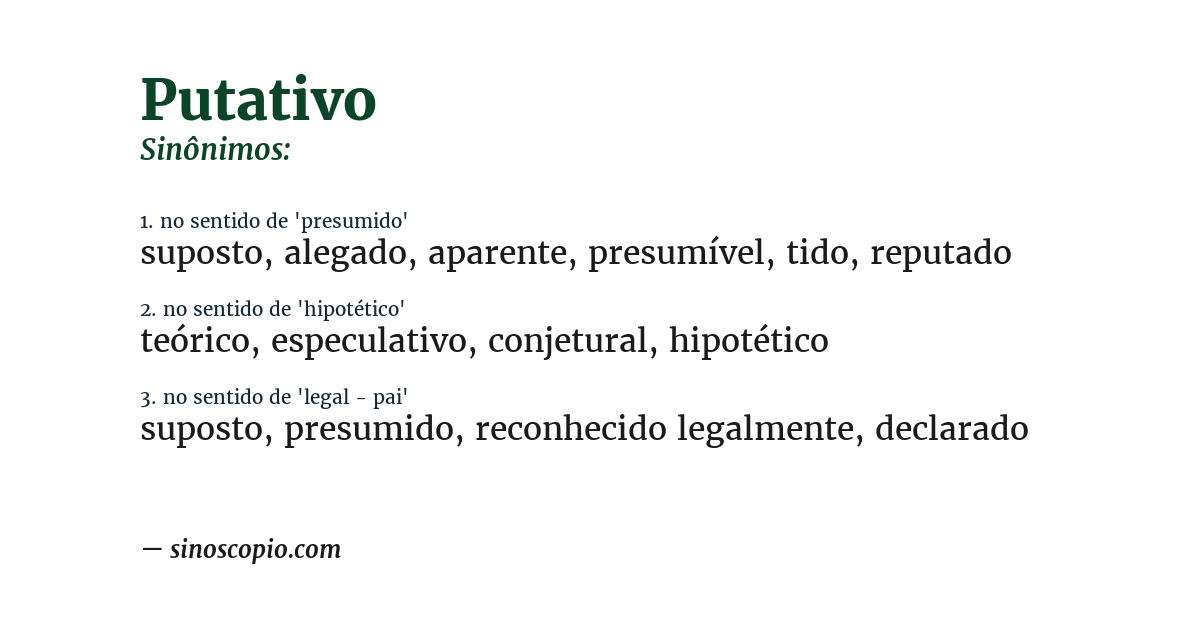Sinônimo de putativo
