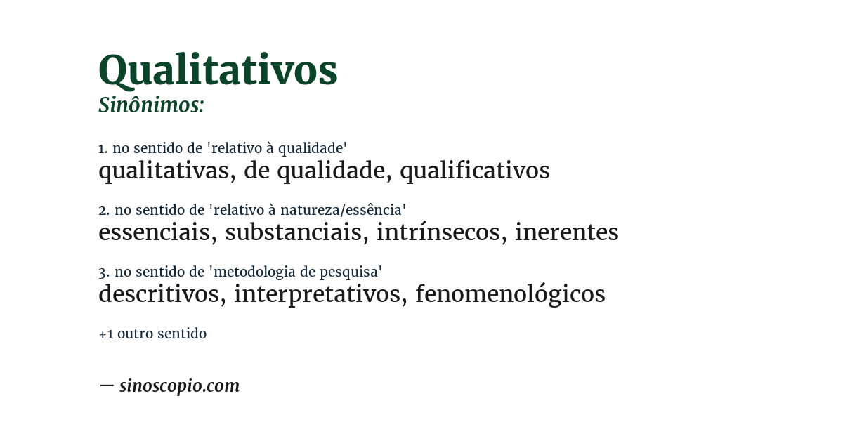 Sinônimo de qualitativos