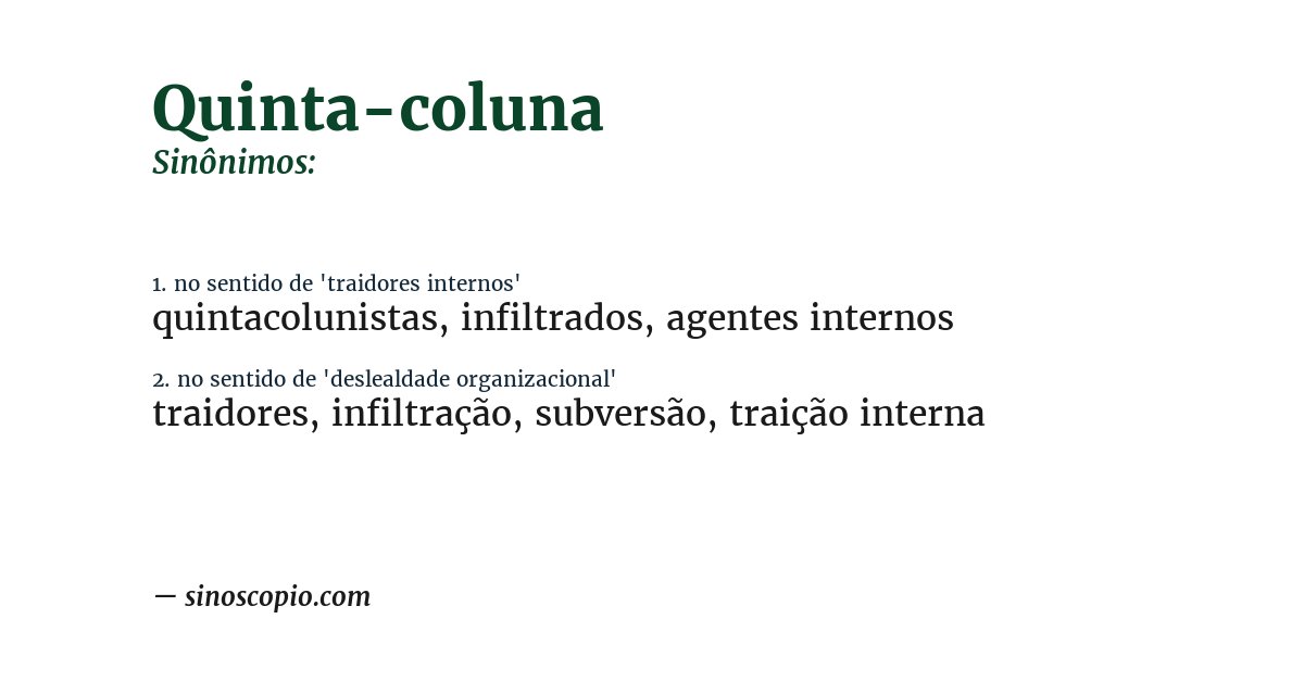 Sinônimo de quinta-coluna