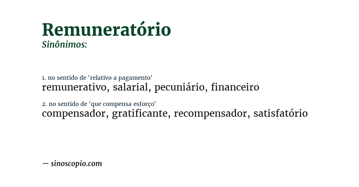 Sinônimo de remuneratório