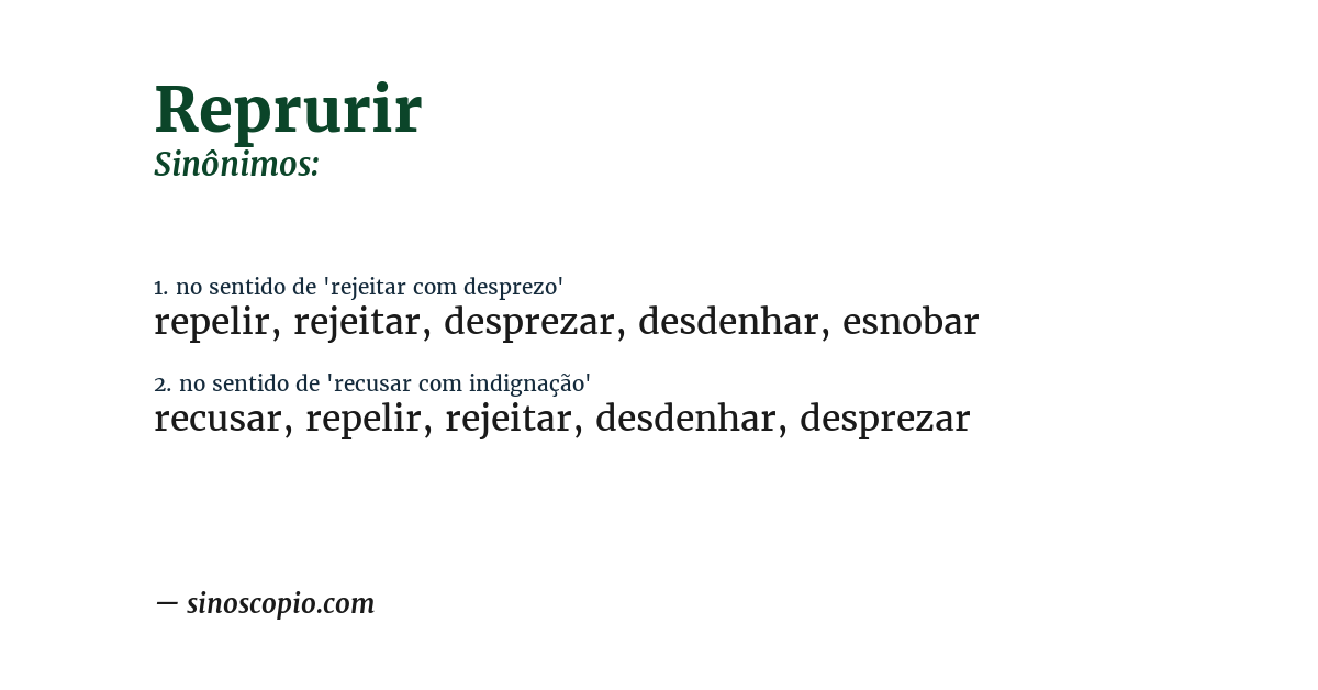 Sinônimo de reprurir