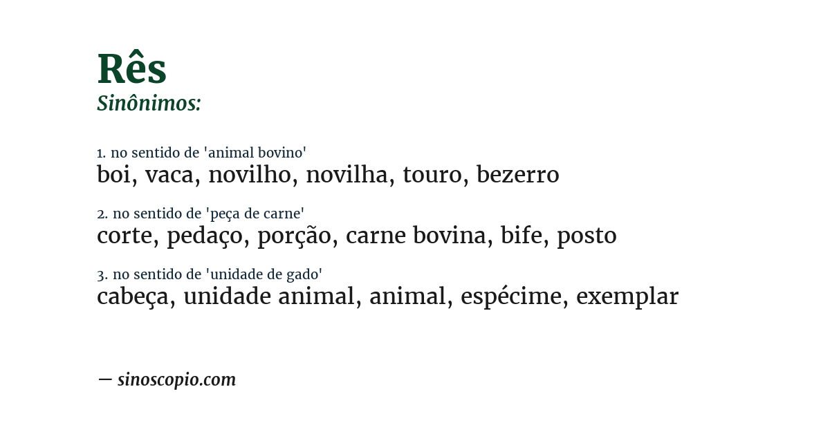 Sinônimo de rês