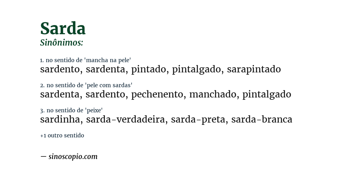 Sinônimo de sarda