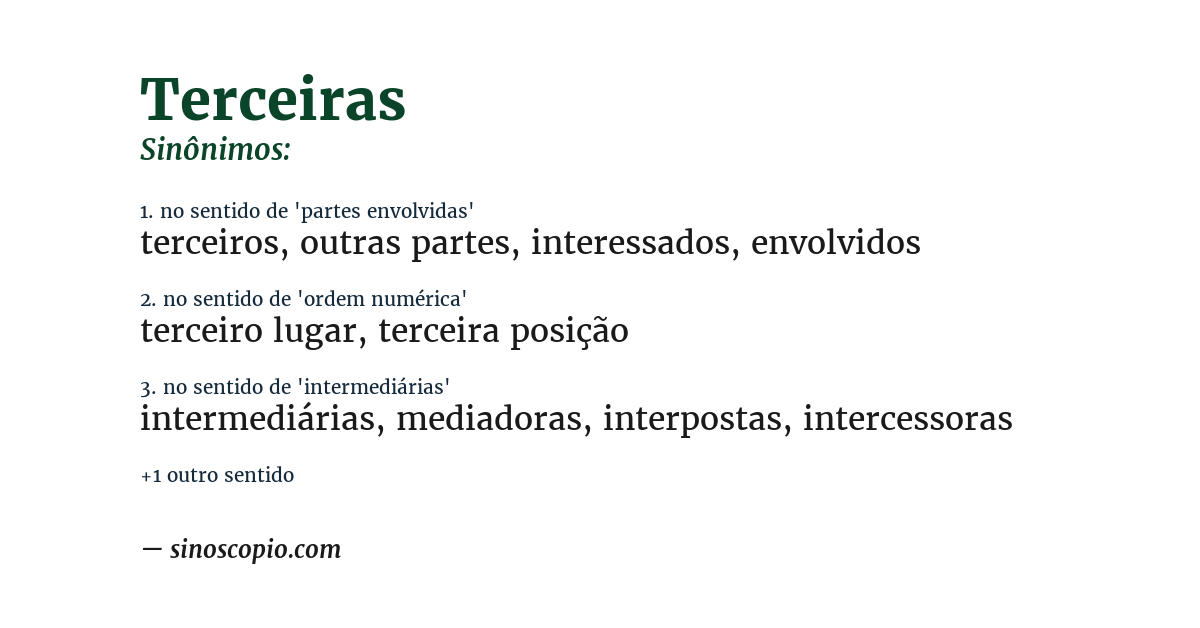 Sinônimo de terceiras