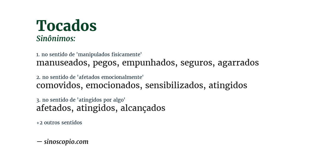 Sinônimo de tocados