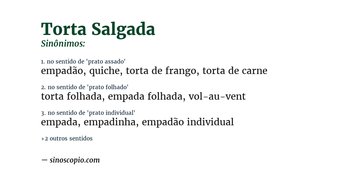 Sinônimo de torta salgada