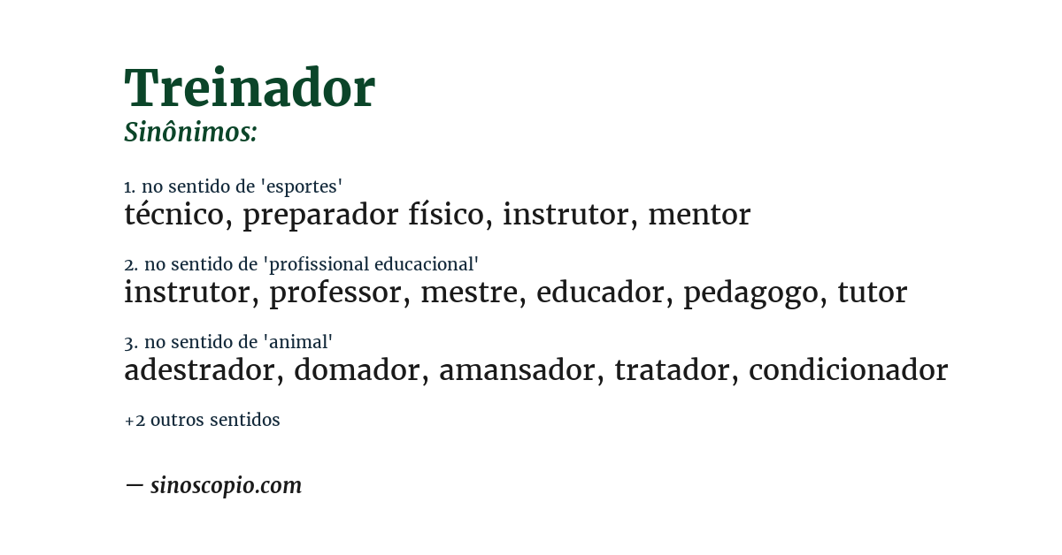 Sinônimo de treinador