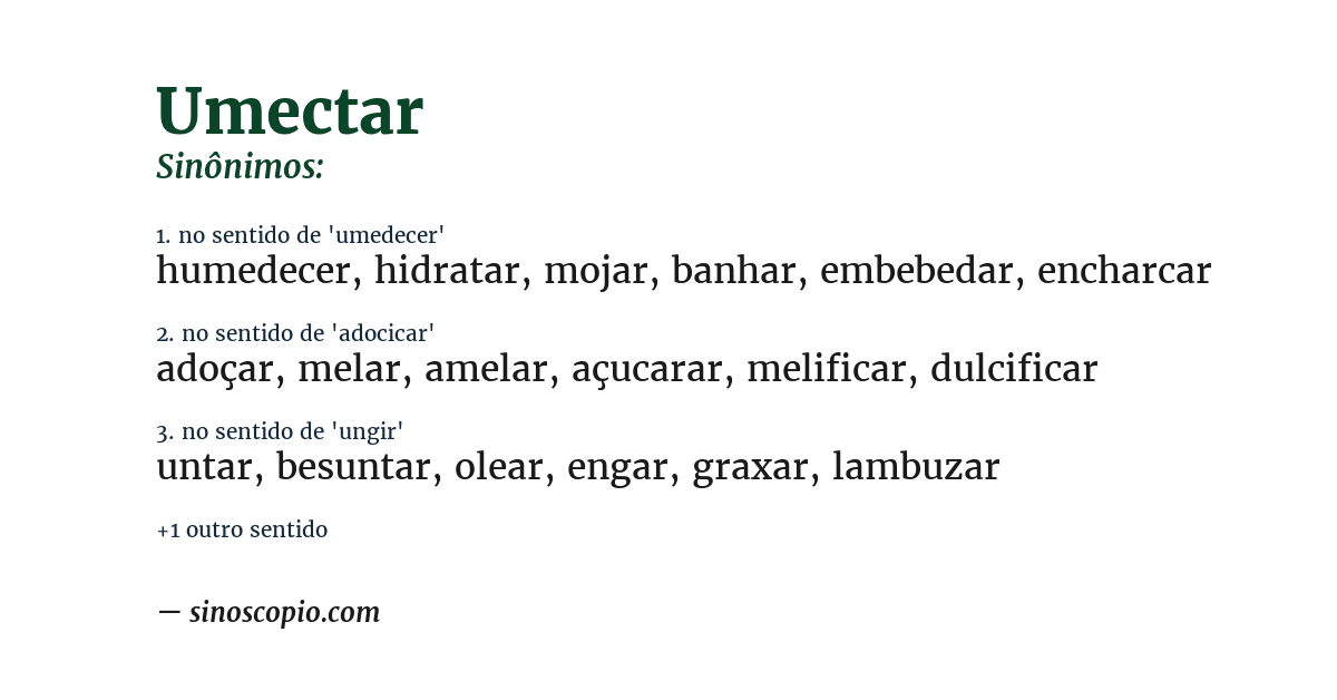 Sinônimo de umectar