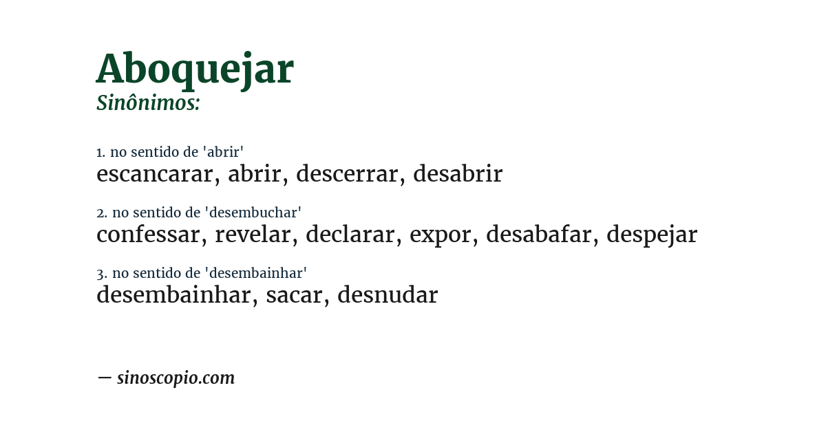 Sinônimo de aboquejar