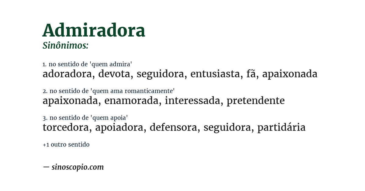 Sinônimo de admiradora