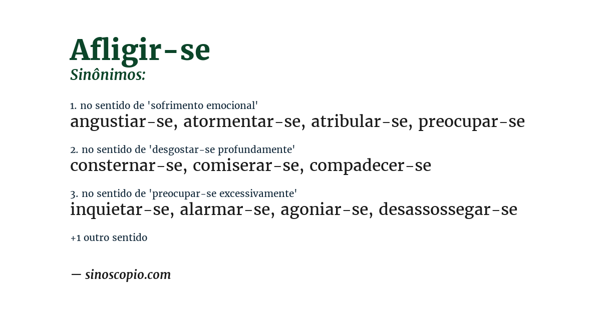 Sinônimo de afligir-se