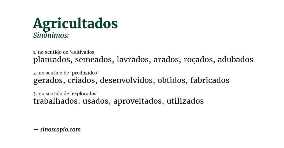 Sinônimo de agricultados