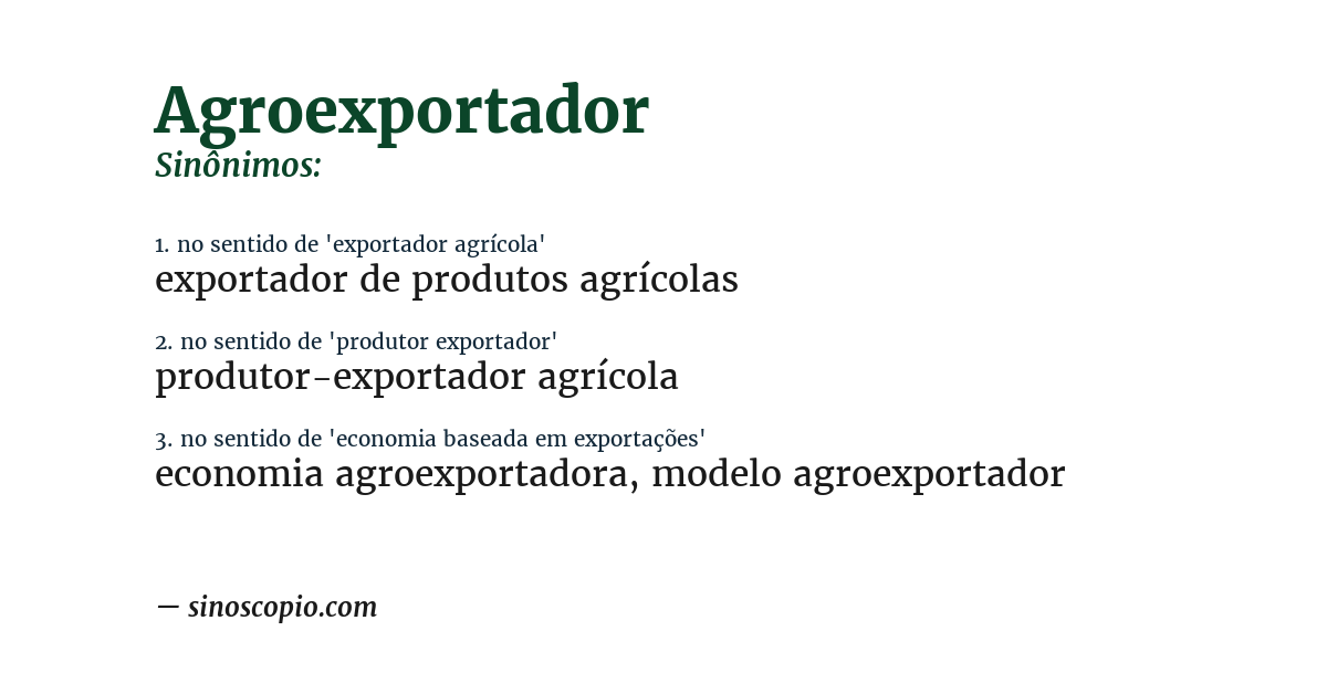 Sinônimo de agroexportador