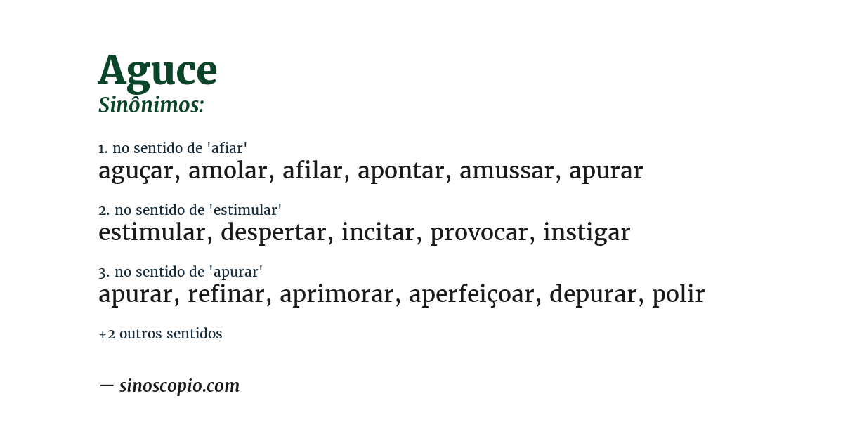 Sinônimo de aguce