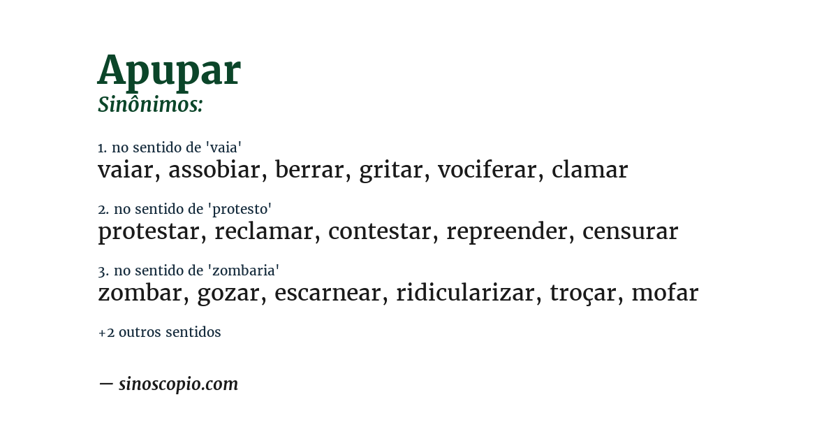 Sinônimo de apupar
