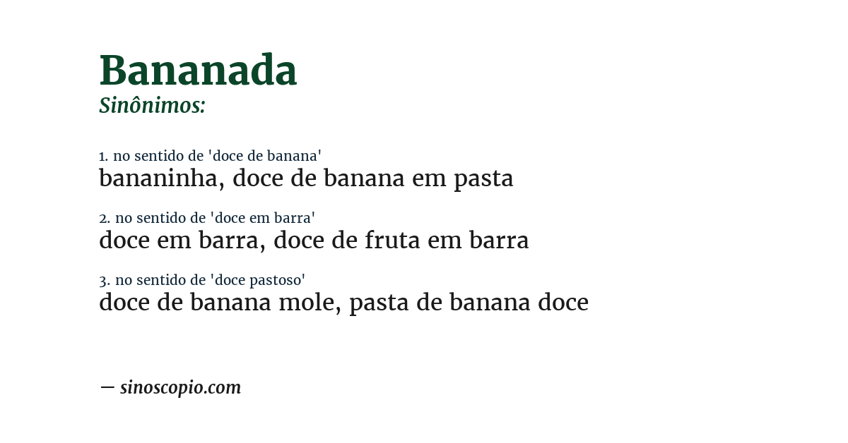 Sinônimo de bananada