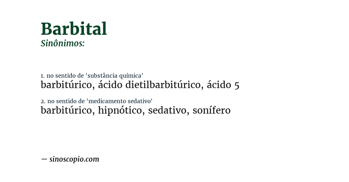 Sinônimo de barbital