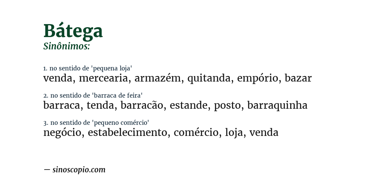 Sinônimo de bátega