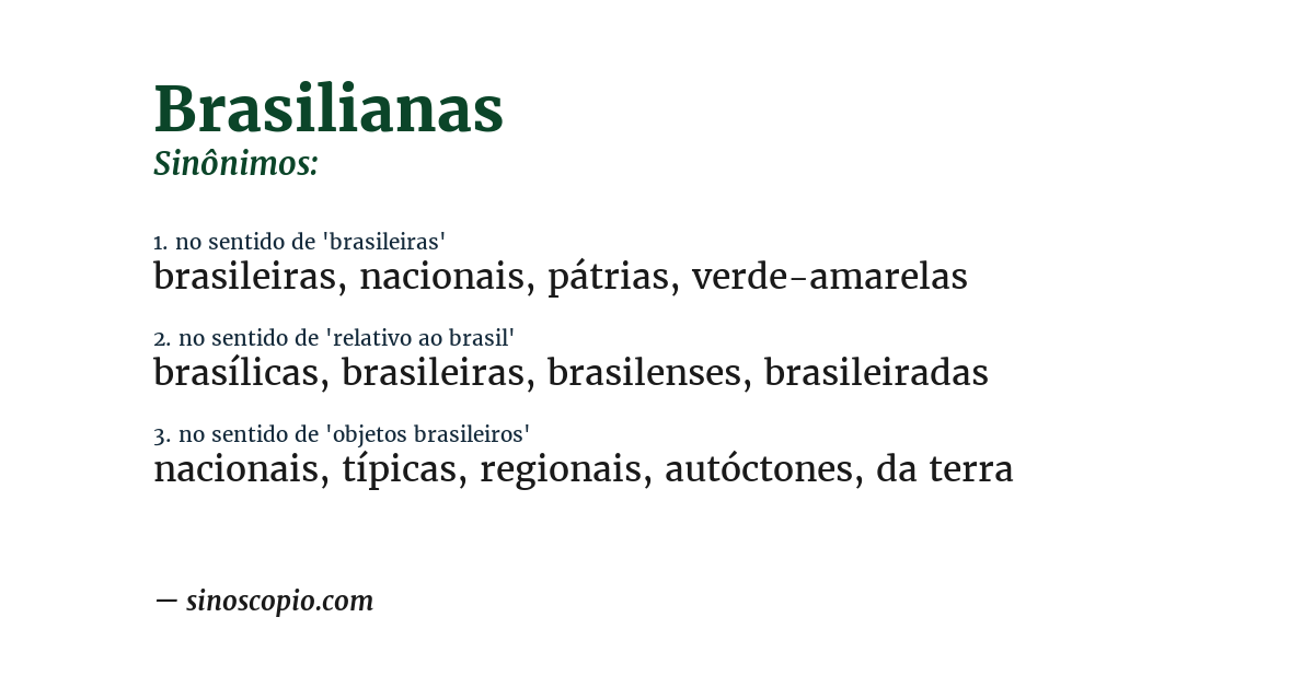 Sinônimo de brasilianas