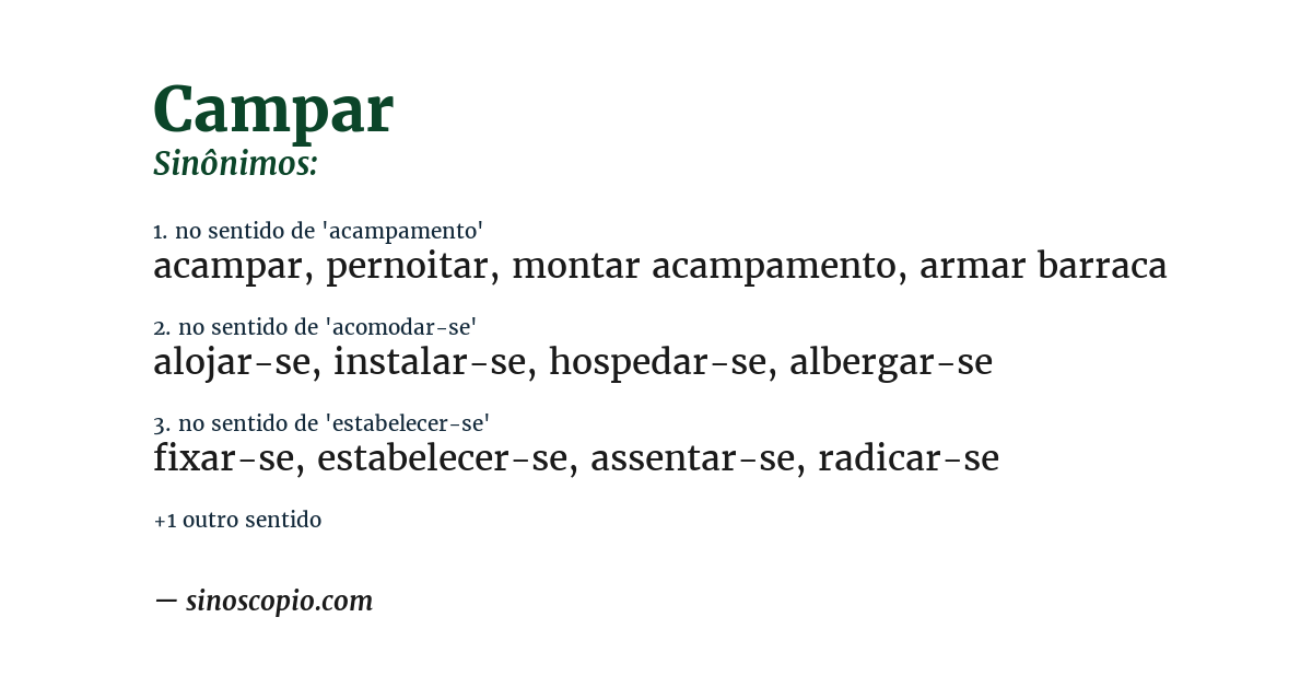 Sinônimo de campar
