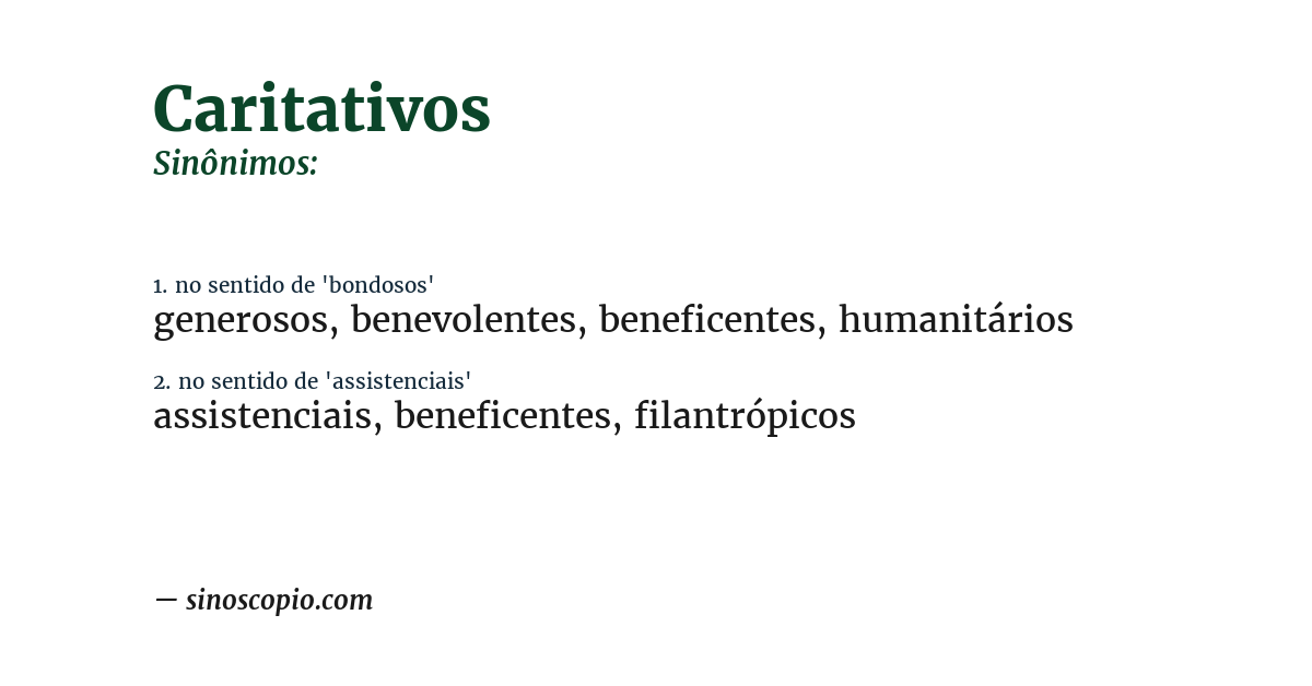 Sinônimo de caritativos