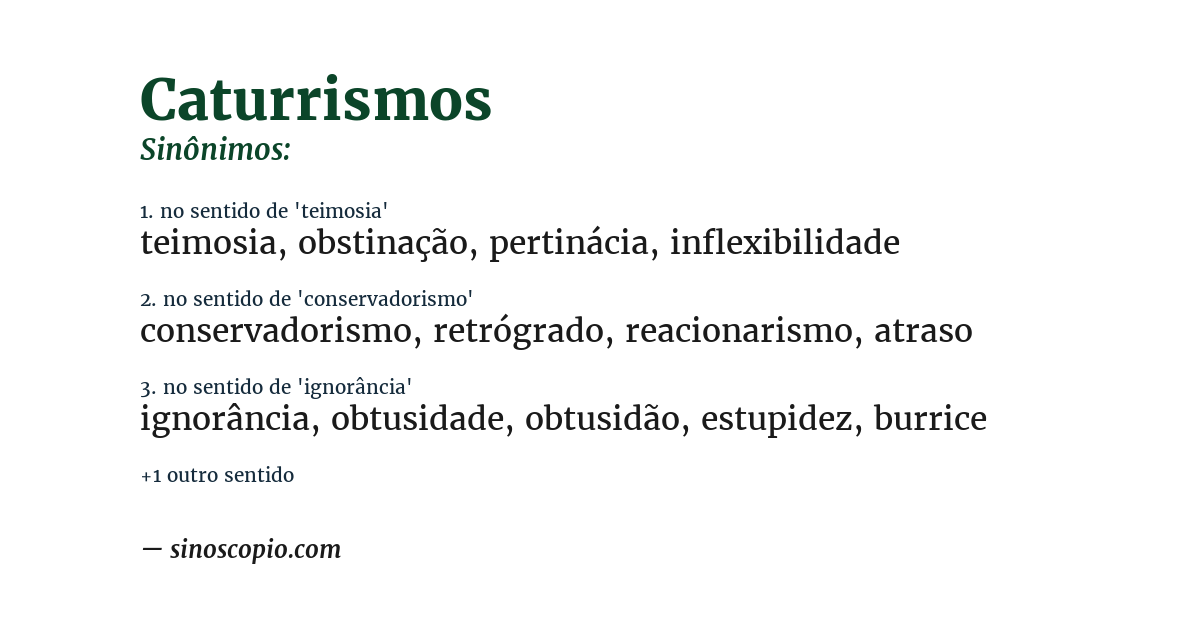 Sinônimo de caturrismos