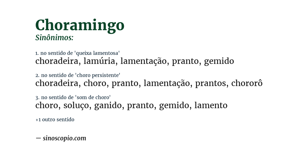 Sinônimo de choramingo