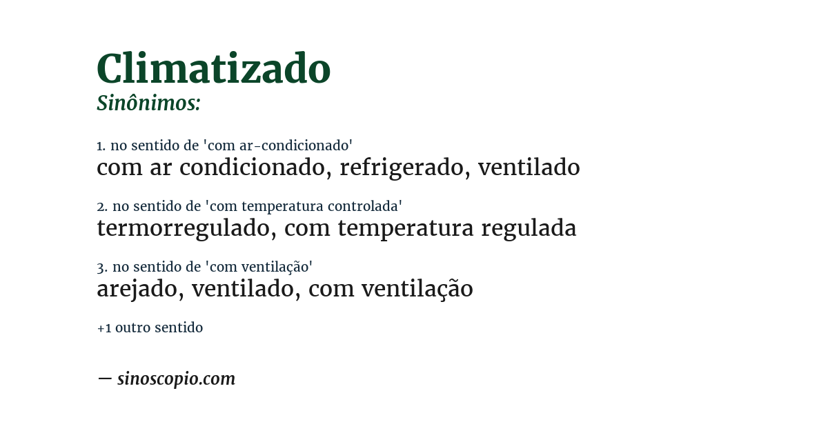 Sinônimo de climatizado