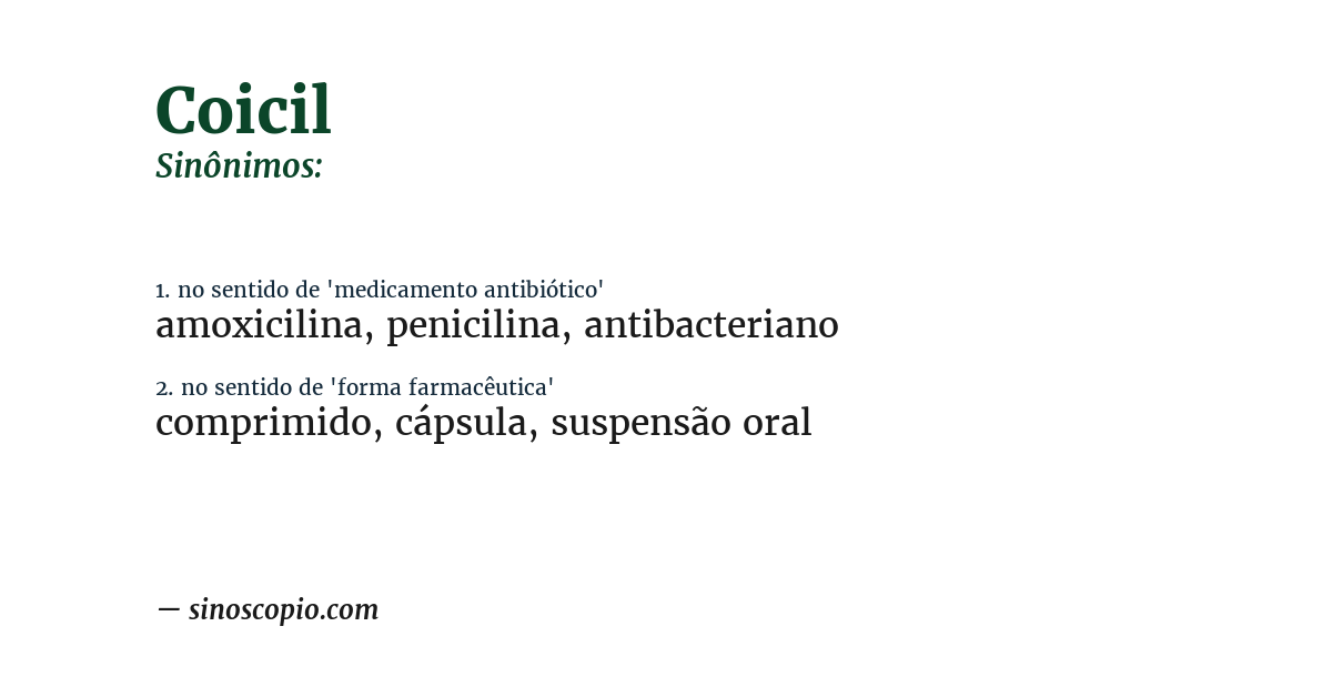 Sinônimo de coicil